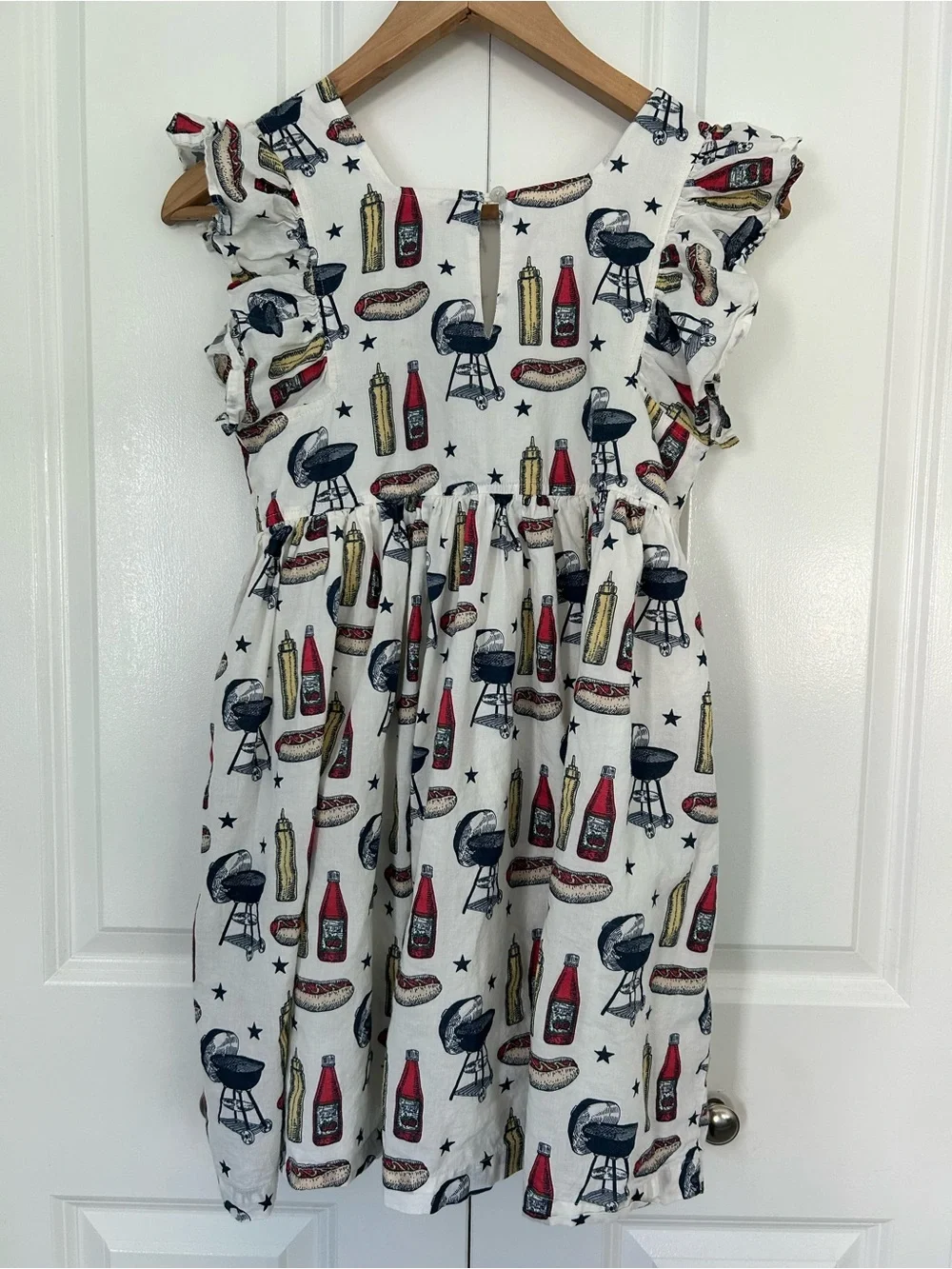Pink Chicken Elsie Dress Grilling Out print backyard barbecue bbq girls size 10